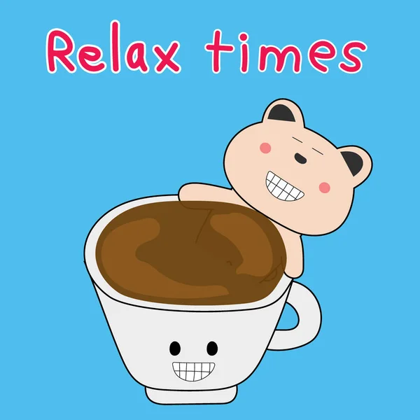Bear Coffee Concept Coffee Relax Time — Stock Photo, Image