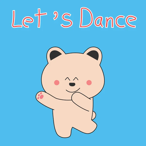 Happy Dancing Bear Niebieskim Tle — Zdjęcie stockowe