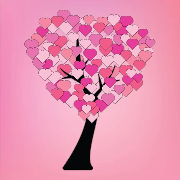 Árvore Papel Rosa Coração Corte Design — Fotografia de Stock