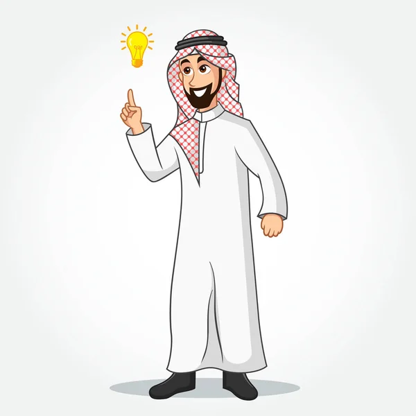 Arabic Businesswoman Cartoon Character Traditional Clothes Pointing Bright  Idea Bulb Stock Vector Image by ©AugustDesign #396467562