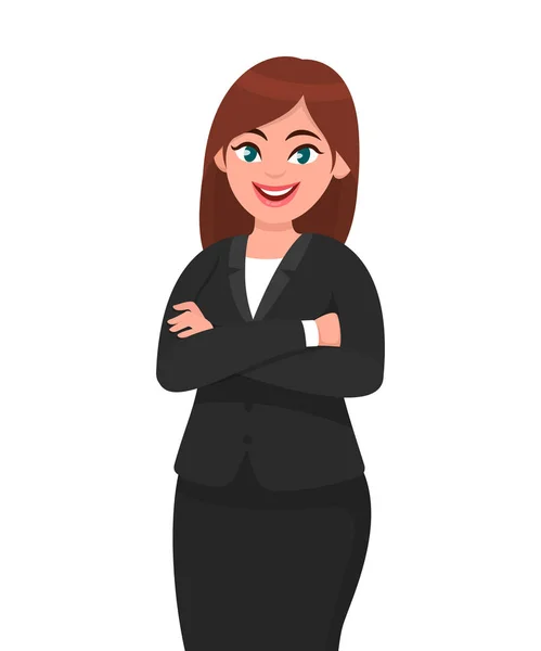 Hermosa Mujer Negocios Sonriente Mostrando Pulgares Hacia Arriba Signo Gesto — Vector de stock