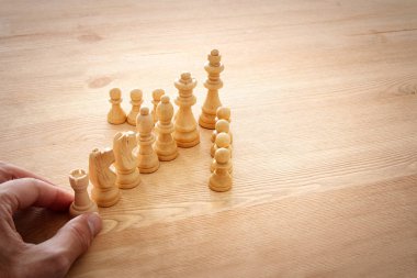 Satranç görüntüsü. İş, rekabet, strateji, liderlik ve başarı kavramı