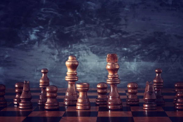 Image of chess board game. Business, competition, strategy, leadership and success concept. — Stock Photo, Image