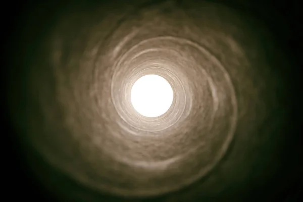 Concept Image Seeing Light End Tunnel Sci Mystery Vintage Tones — Stock Photo, Image