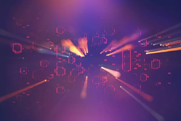 Futuristische Retro Achtergrond Van Retro Stijl Digitale Cyber Oppervlak Neon — Stockfoto
