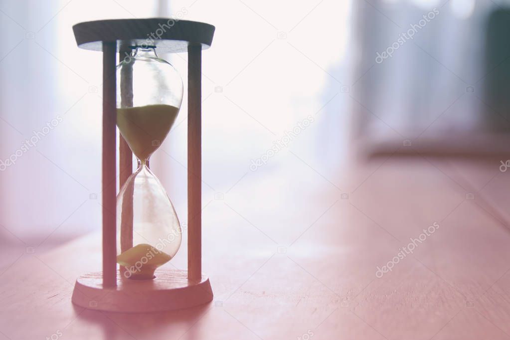 Hourglass as time passing concept for business deadline