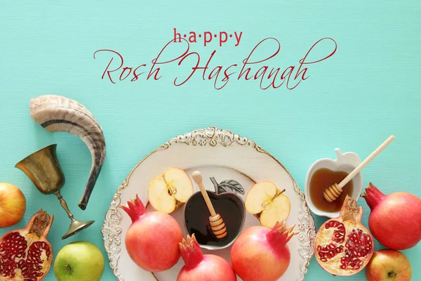 Rosh Hashanah Židovský Nový Rok Dovolená Koncept Tradiční Symboly — Stock fotografie