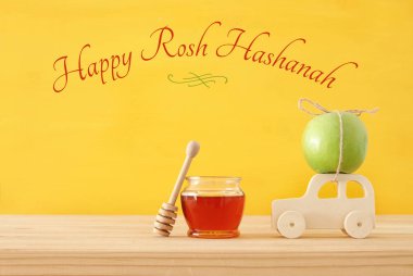 Rosh hashanah (Yahudi Yeni Yıl Tatili) konsepti. Geleneksel semboller