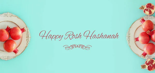 Концепція Rosh Hashanah Єврейське Новорічне Свято Гранатний Радикальний Символ — стокове фото