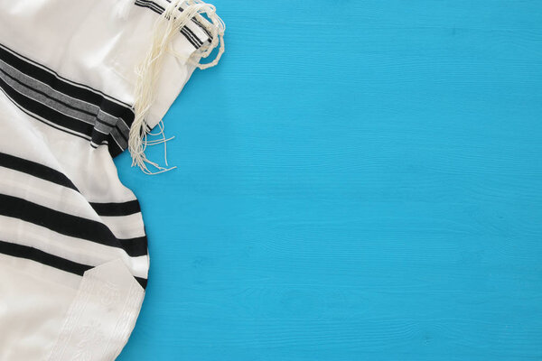 White Prayer Shawl - Tallit, jewish religious symbol