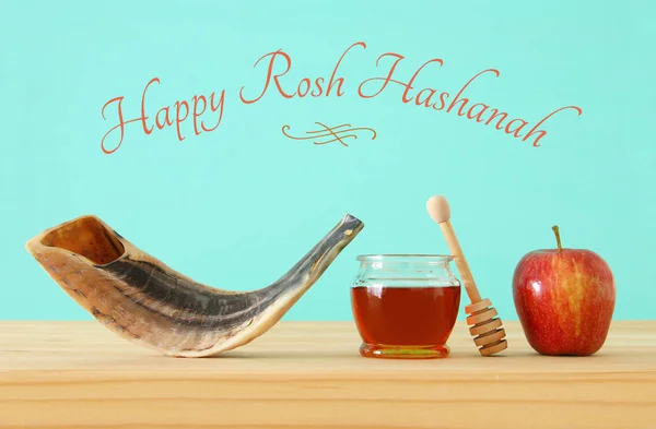 Рош Шана Еврейский Новогодний Праздник Концепция Традиционные Символы — стоковое фото