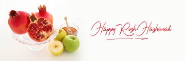 Rosh hashanah (Yahudi Yeni Yıl Tatili) konsepti. Geleneksel semboller