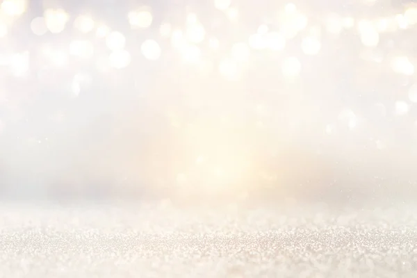 キラキラヴィンテージライトの背景 シルバーとライトゴールド デフォーカス — ストック写真