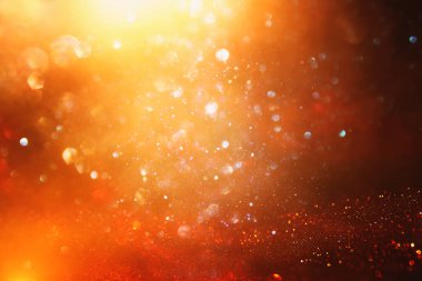 Glitter vintage ışıklar arka plan. Gümüş ve altın. de-odaklı