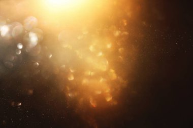 Glitter vintage ışıklar arka plan. Gümüş, siyah ve altın. de-odaklı