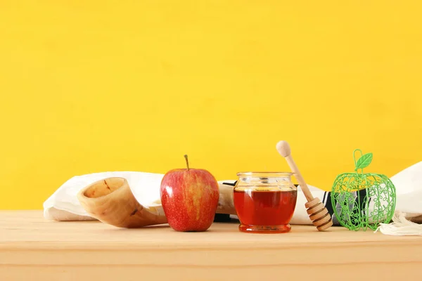 Rosch Haschana Jüdischer Neujahrsfeiertag Traditionelle Symbole — Stockfoto