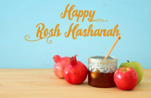 Концепція Rosh Hashanah Єврейське Новорічне Свято Традиційні Символи — стокове фото