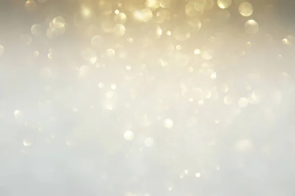 Glitter Vintage Lights Background Silver Gold White Focused — Stock Photo, Image