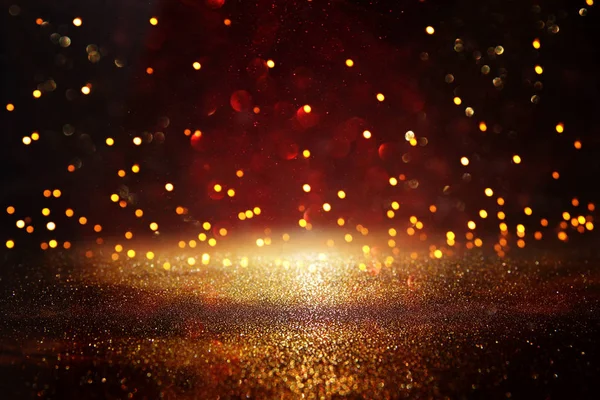 Rot Schwarz Und Gold Glitzern Vintage Lichter Hintergrund Defokussiert — Stockfoto