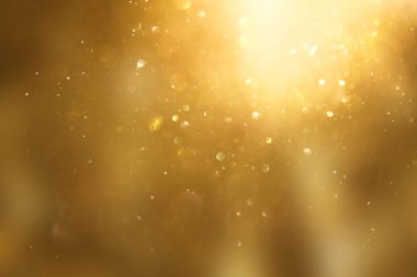 Glitter vintage ışıklar arka plan. siyah ve altın. de-odaklı