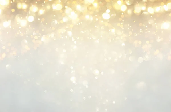 キラキラヴィンテージライトの背景 銀と金と白 デフォーカス — ストック写真