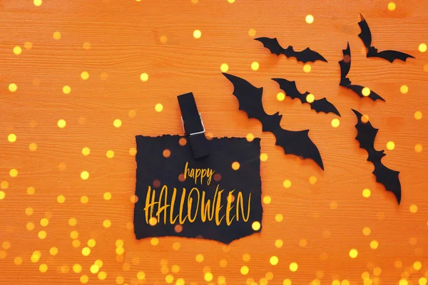 Halloween Holiday Minimale Ansicht Von Oben Bild Des Briefes Mit — Stockfoto