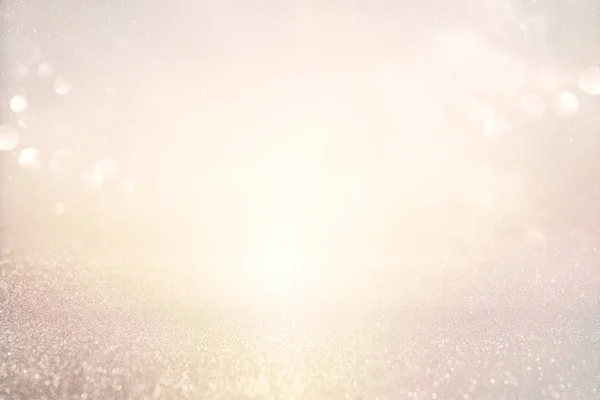 キラキラヴィンテージライトの背景 銀と金と白 デフォーカス — ストック写真