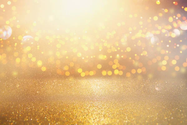 Glitter vintage lights background. silver and gold. de-focused. — Stock Photo, Image