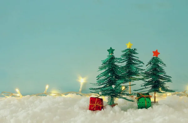 Beeld Van Papier Kerstbomen Witte Sneeuw — Stockfoto