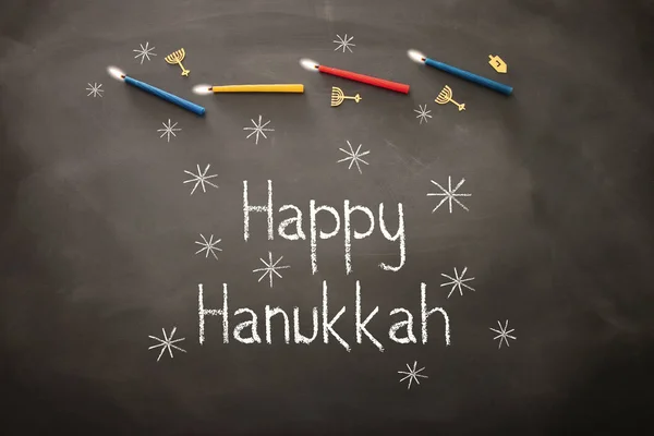 Afbeelding Van Joodse Vakantie Hanukkah Achtergrond Met Traditionele Menorah Kaarsen — Stockfoto