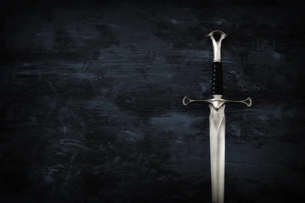 Leise Bild Des Silbernen Schwertes Mittelalterliche Fantasie — Stockfoto