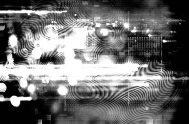 80 lerin fütüristik arka plan retro tarzı. Dijital veya Cyber yüzey. Neon ışıkları ve geometrik desen, test ekran glitch