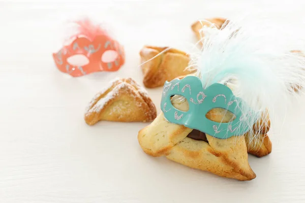 Purim Oslava Koncepce Židovský Karneval Dovolená Soubory Cookie Tradiční Hamantaschen — Stock fotografie