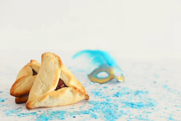 Purim Viering Concept Joods Carnaval Vakantie Traditionele Hamantaschen Cookies Met — Stockfoto