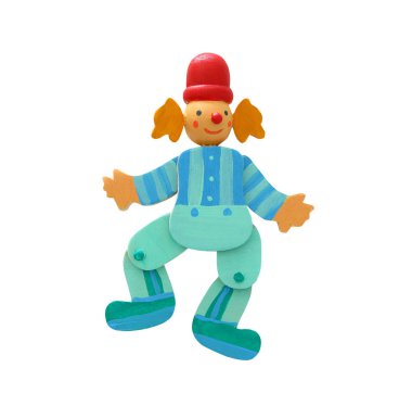 beyaz izole ahşap renkli palyaço