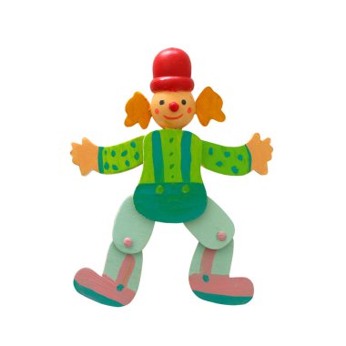 beyaz izole ahşap renkli palyaço