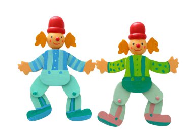 beyaz izole ahşap renkli palyaço