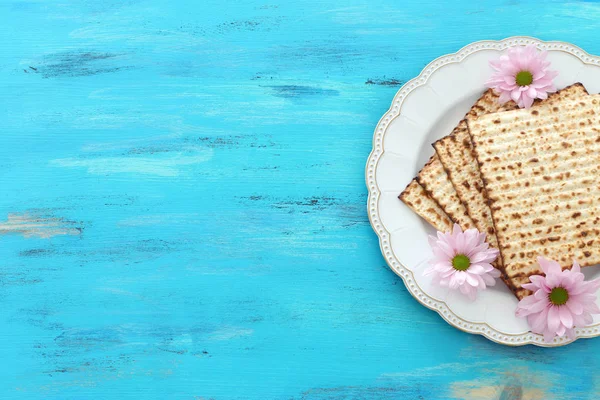 V tomto oslava koncepce (židovského svátku Pesach). Pohled shora, plochý lay — Stock fotografie