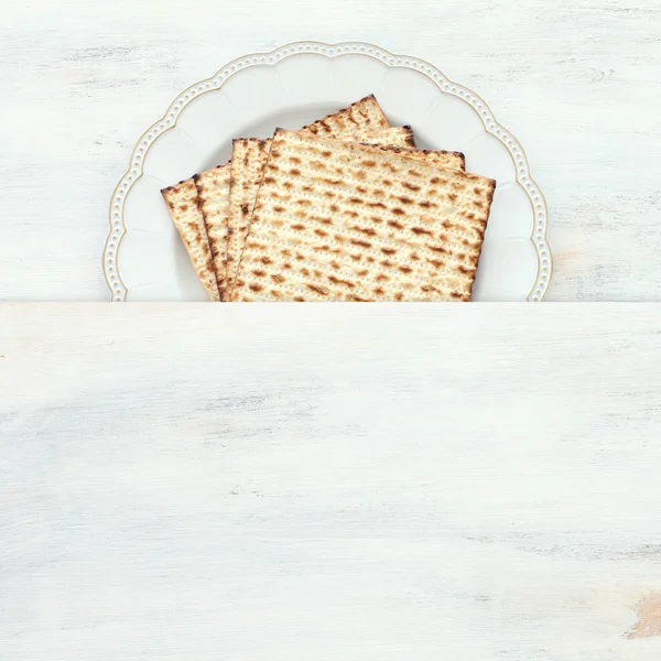 Pesah celebration concept (jewish Passover holiday). Top view, flat lay — Stock Photo, Image