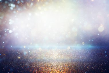 Glitter vintage ışıklar arka plan. Gümüş ve mavi. de-odaklı