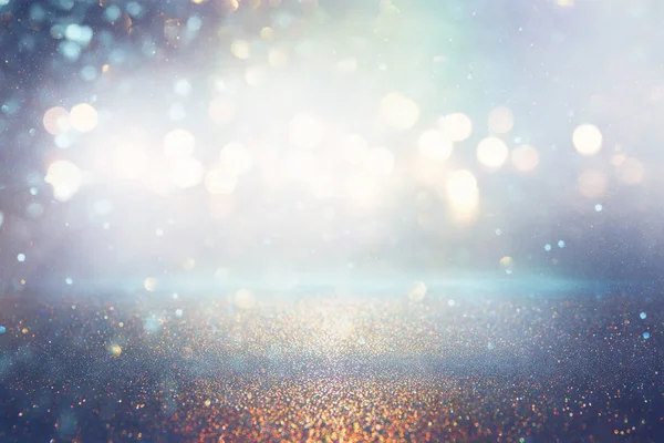 Glitter vintage lights background. silver and blue. de-focused — Stock Photo, Image