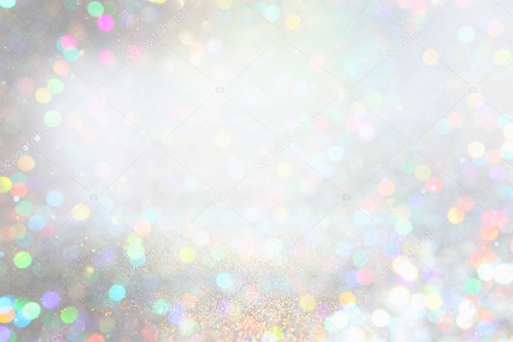 glitter silver lights background. de-focused