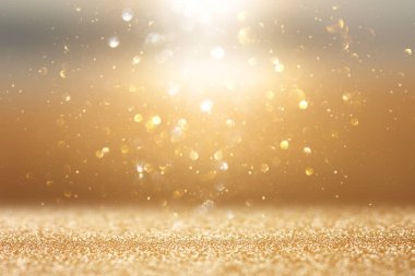 altın ve gümüş Glitter ışıklar arka plan fotoğrafı