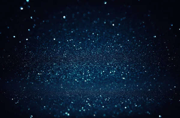 Glitter vintage lights background. black and blue. de-focused — Stock Photo, Image