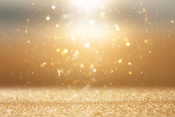 Photo of gold and silver glitter lights background — Stock Photo, Image