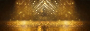 Glitter vintage ışıklar arka plan. siyah ve altın. de-odaklı