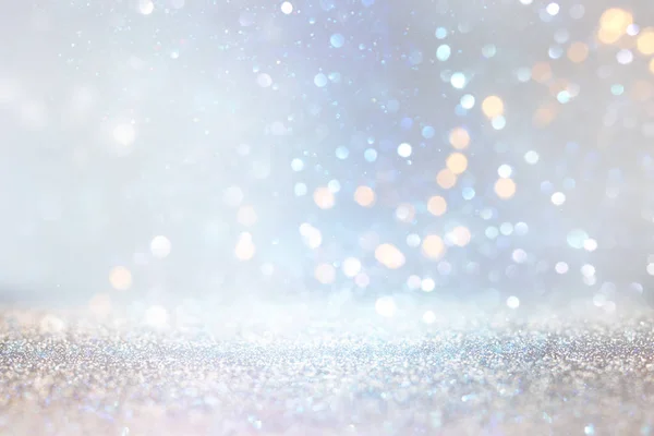 Glitter silver and gild lights background. de-focused — Stock Photo, Image