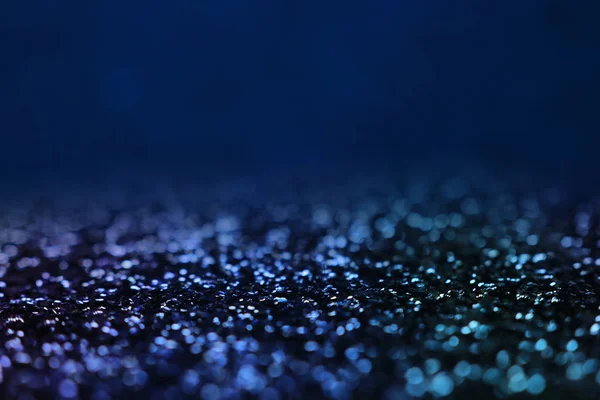 Glitter vintage luci di sfondo. argento nero e blu. sfocato — Foto Stock