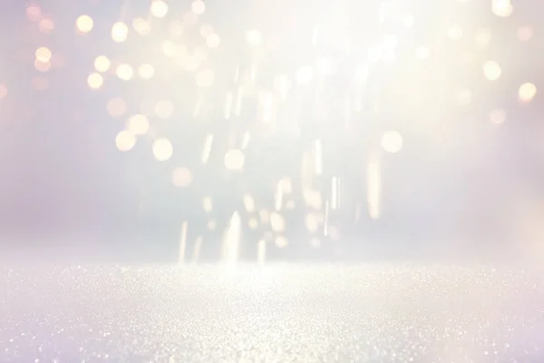 Glitter silver and gild lights background. de-focused — Stock Photo, Image