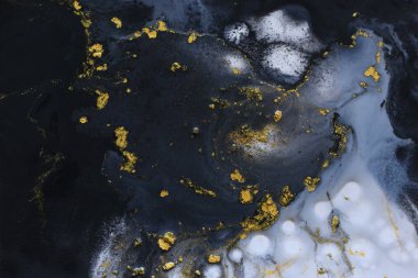 Soyut mermerleştirilmiş etki arka plan. siyah, gri ve altın yaratıcı renkler